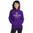 Woman wearing Klein Cain High School Hurricanes Purple Classic Unisex Hoodie 217