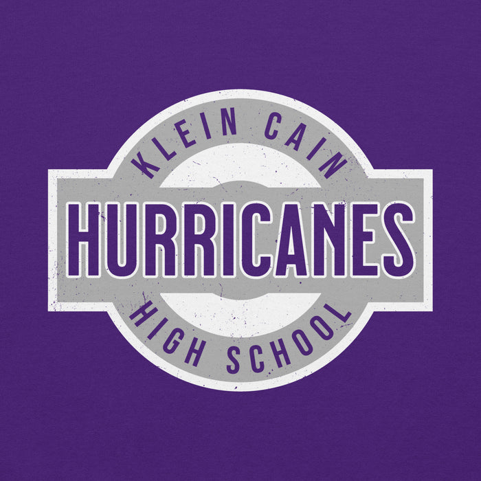 Close-up vie wof Klein Cain High School Hurricanes Purple Classic Unisex Hoodie 011