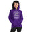 Woman wearing Klein Cain High School Hurricanes Purple Classic Unisex Hoodie 207