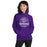 Woman wearing Klein Cain High School Hurricanes Purple Classic Unisex Hoodie 206