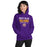 Woman wearing Jersey Village High School Falcons Purple Classic Unisex Hoodie 003