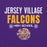 Close-up view of Jersey Village High School Falcons Purple Classic Unisex Hoodie 003