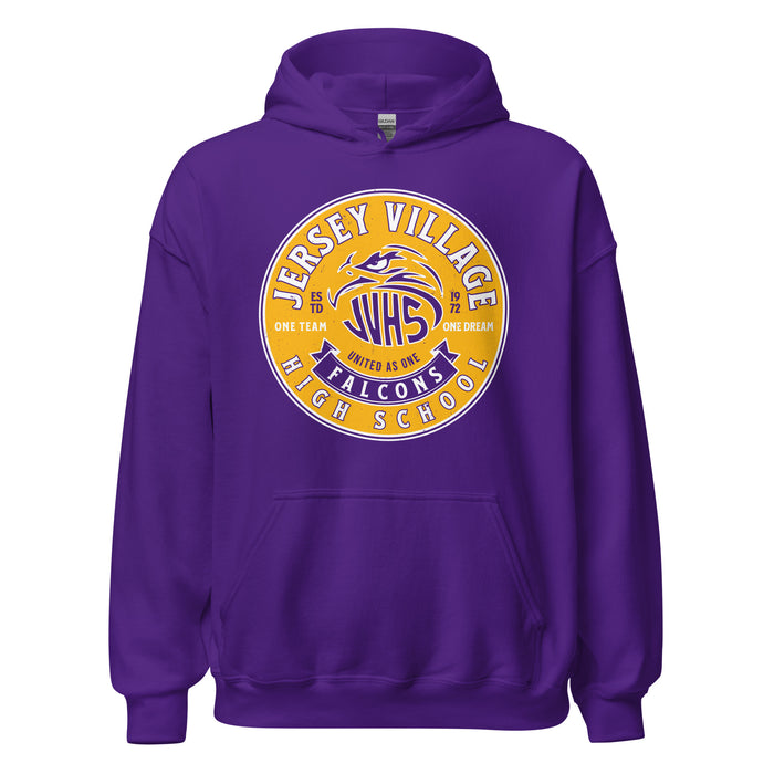Jersey Village High School Falcons Purple Classic Unisex Hoodie 215