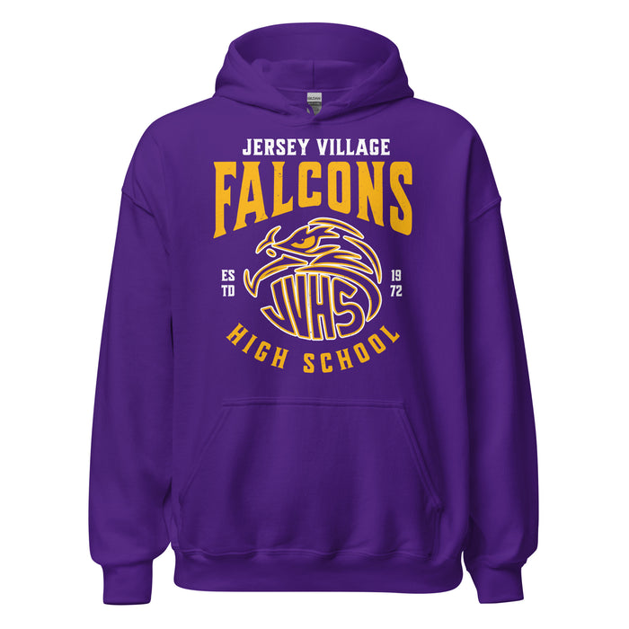 Jersey Village High School Falcons Purple Classic Unisex Hoodie 213