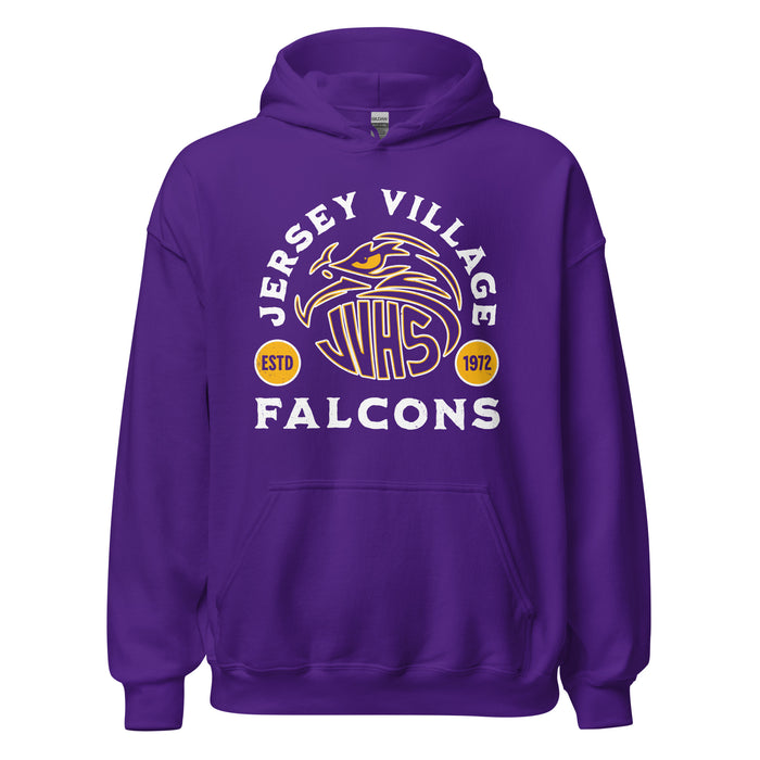 Jersey Village High School Falcons Purple Classic Unisex Hoodie 208