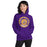 Woman wearing Jersey Village High School Falcons Purple Classic Unisex Hoodie 220