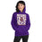 Woman wearing Jersey Village High School Falcons Purple Classic Unisex Hoodie 236
