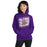 Woman wearing Jersey Village High School Falcons Purple Classic Unisex Hoodie 223