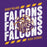 Close-up view of Jersey Village High School Falcons Purple Classic Unisex Hoodie 223