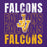 Close-up view of Jersey Village High School Falcons Purple Classic Unisex Hoodie 233