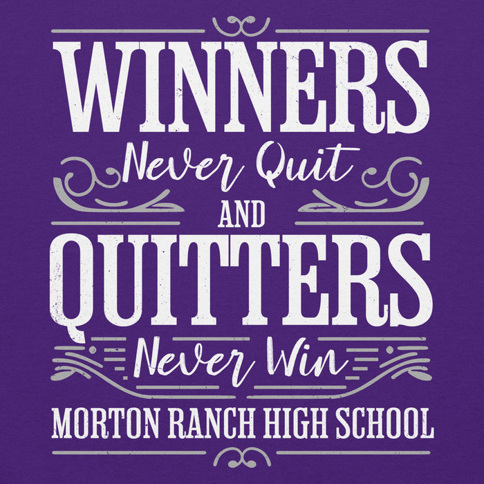 Close-up view of Morton Ranch High School Mavericks Purple Classic Unisex Hoodie 237