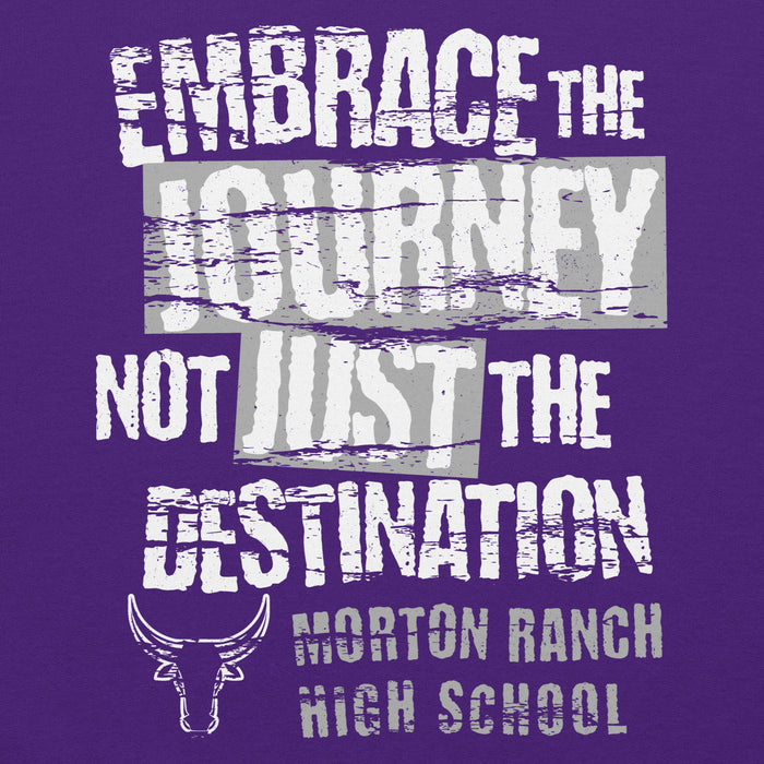 Close-up view of Morton Ranch High School Mavericks Purple Classic Unisex Hoodie 232