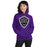 Woman wearing Morton Ranch High School Mavericks Purple Classic Unisex Hoodie 225