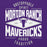 Close-up view of Morton Ranch High School Mavericks Purple Classic Unisex Hoodie 210