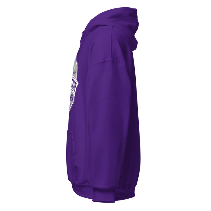 Side view of Klein Cain High School Hurricanes Purple Classic Unisex Hoodie 209