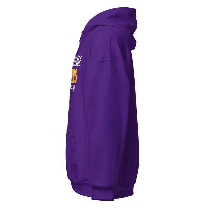 Side view of Jersey Village High School Falcons Purple Classic Unisex Hoodie 003