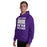 Man wearing Klein Cain High School Hurricanes Purple Classic Unisex Hoodie 231