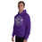 Man wearing Klein Cain High School Hurricanes Purple Classic Unisex Hoodie 239