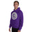 Man wearing Klein Cain High School Hurricanes Purple Classic Unisex Hoodie 215