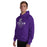 Man wearing Klein Cain High School Hurricanes Purple Classic Unisex Hoodie 217