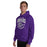 Man wearing Klein Cain High School Hurricanes Purple Classic Unisex Hoodie 213
