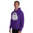 Man wearing Klein Cain High School Hurricanes Purple Classic Unisex Hoodie 219