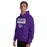 Man wearing Klein Cain High School Hurricanes Purple Classic Unisex Hoodie 049