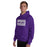 Man wearing Klein Cain High School Hurricanes Purple Classic Unisex Hoodie 098