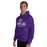 Man wearing Klein Cain High School Hurricanes Purple Classic Unisex Hoodie 202