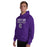 Man wearing Klein Cain High School Hurricanes Purple Classic Unisex Hoodie 017