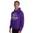 Man wearing Klein Cain High School Hurricanes Purple Classic Unisex Hoodie 206