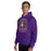 Man wearing Jersey Village High School Falcons Purple Classic Unisex Hoodie 207