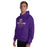Man wearing Jersey Village High School Falcons Purple Classic Unisex Hoodie 217