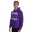 Man wearing Morton Ranch High School Mavericks Purple Classic Unisex Hoodie 230