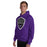 Man wearing Morton Ranch High School Mavericks Purple Classic Unisex Hoodie 225