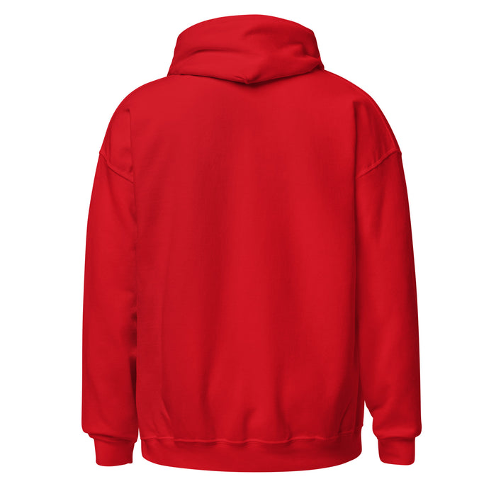 Back view of Tomball High School Cougars Red Classic Unisex Hoodie 230