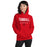 Woman wearing a Tomball High School Cougars Red Classic Unisex Hoodie 03