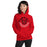 Woman wearing a Tomball High School Cougars Red Classic Unisex Hoodie 19