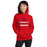 Woman wearing a Tomball High School Cougars Red Classic Unisex Hoodie 23