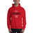 Man wearing a Tomball High School Cougars Red Classic Unisex Hoodie 40