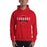 Man wearing a Tomball High School Cougars Red Classic Unisex Hoodie 44