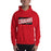 Man wearing a Tomball High School Cougars Red Classic Unisex Hoodie 84