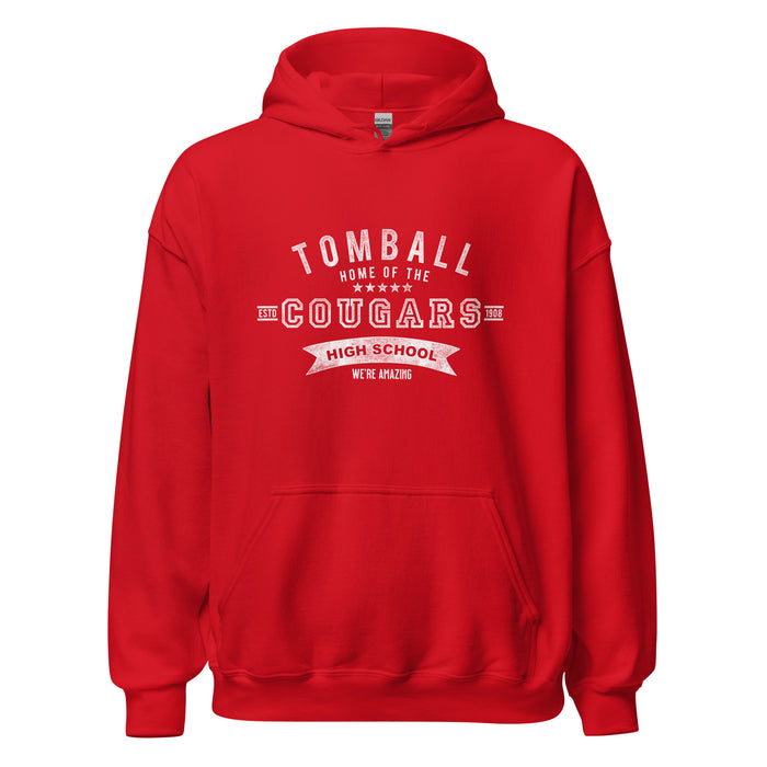 Tomball High School Cougars Red Classic Unisex Hoodie 96