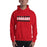 Man wearing a Tomball High School Cougars Red Classic Unisex Hoodie 98