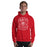 Man wearing a Katy High School Tigers Red Classic Unisex Hoodie 208