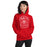 Woman wearing a Katy High School Tigers Red Classic Unisex Hoodie 208