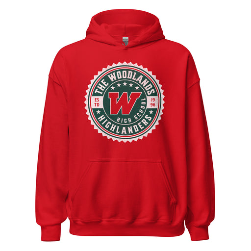 The Woodlands High School Highlanders Red Classic Unisex Hoodie 202