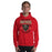 Man wearing Caney Creek High School Panthers Red Classic Unisex Hoodie 204