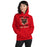 Woman wearing Caney Creek High School Panthers Red Classic Unisex Hoodie 205