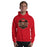 Man wearing Caney Creek High School Panthers Red Classic Unisex Hoodie 209